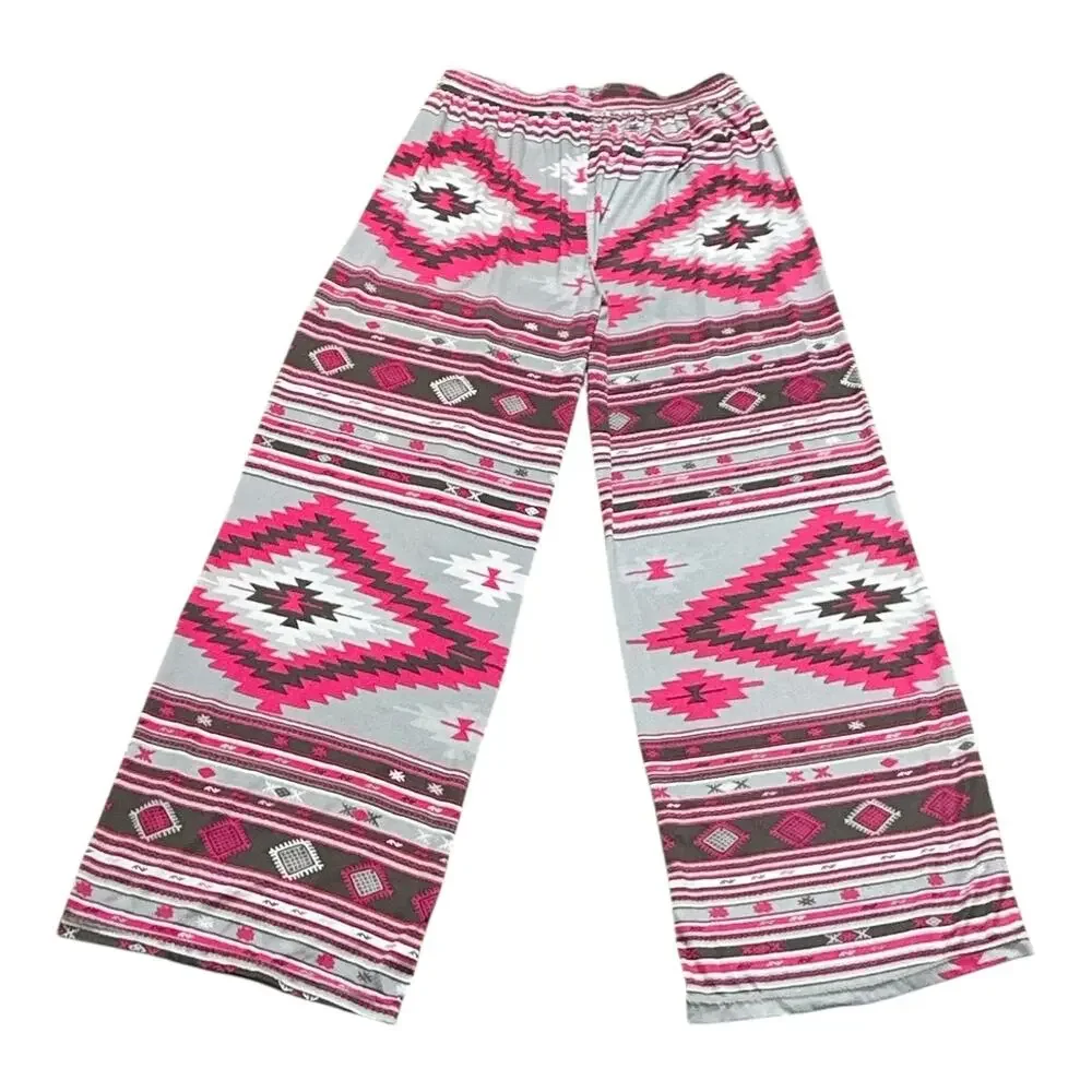Simply Southern Pajama Lounge Pants Pink Gray White Medium / Large 8/12